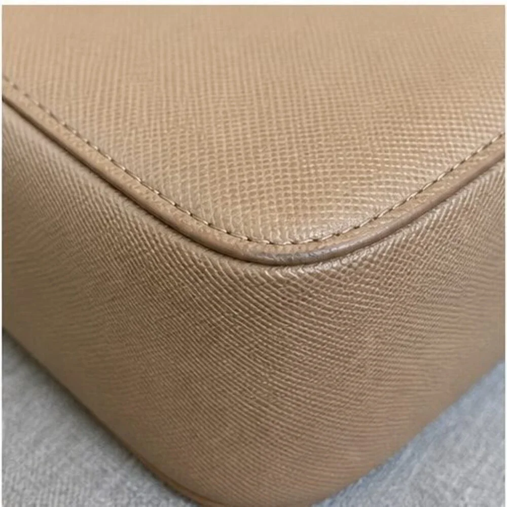 Tan Saffiano Crossbody Bag